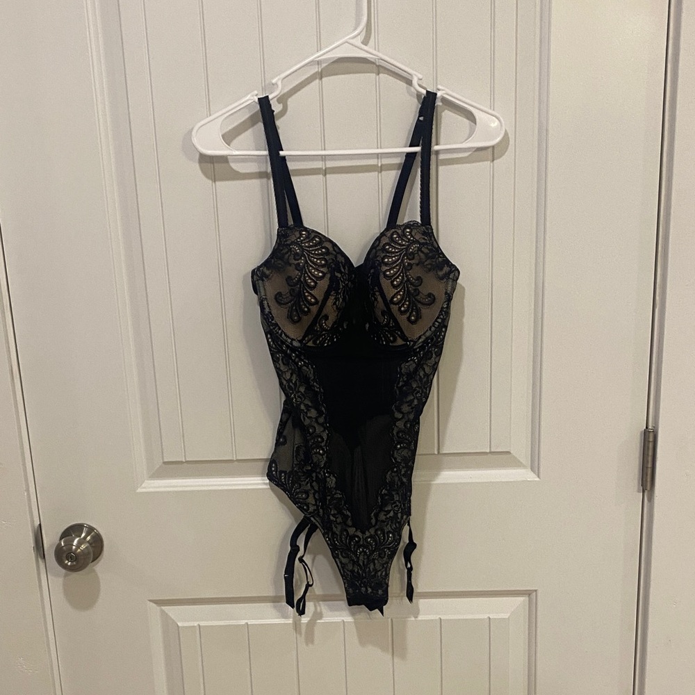 Victoria's Secret Black Lace Bodysuit